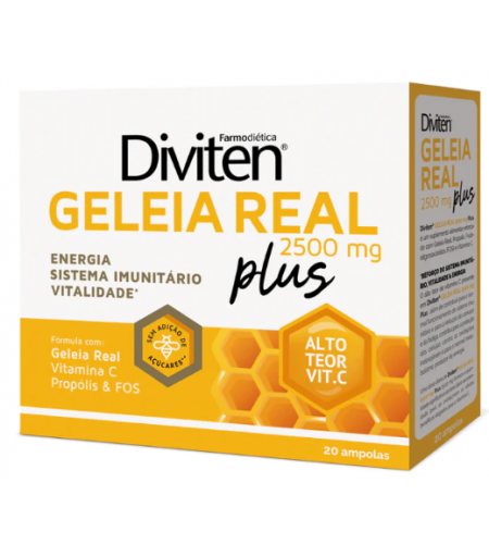 Diviten Geleia Real Plus 2500mg - 20 Ampolas - Farmodietica